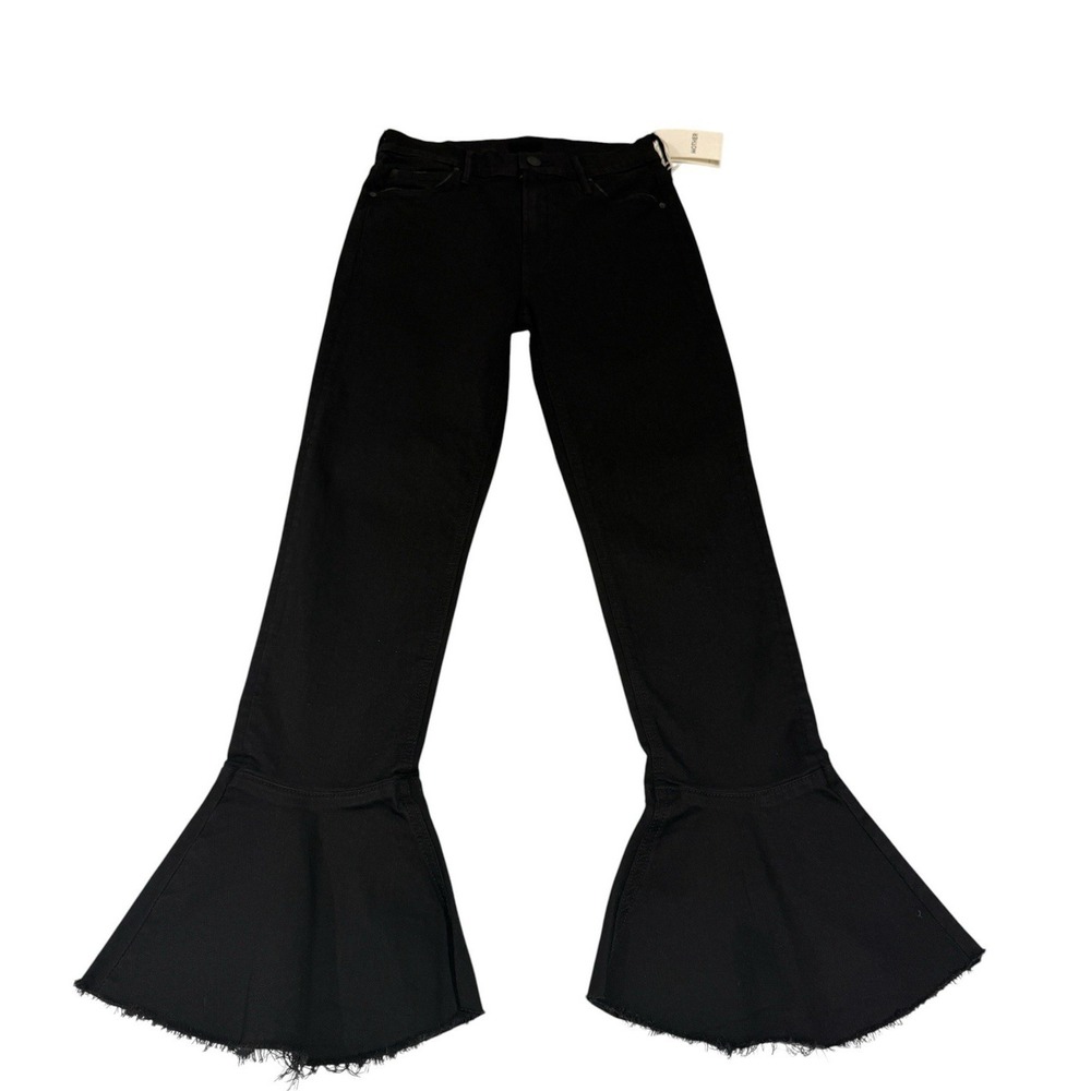 Mother Cha Cha Fray Black Flare Cropped High Rise Black Not‎ Guilty Jean 26 NWT